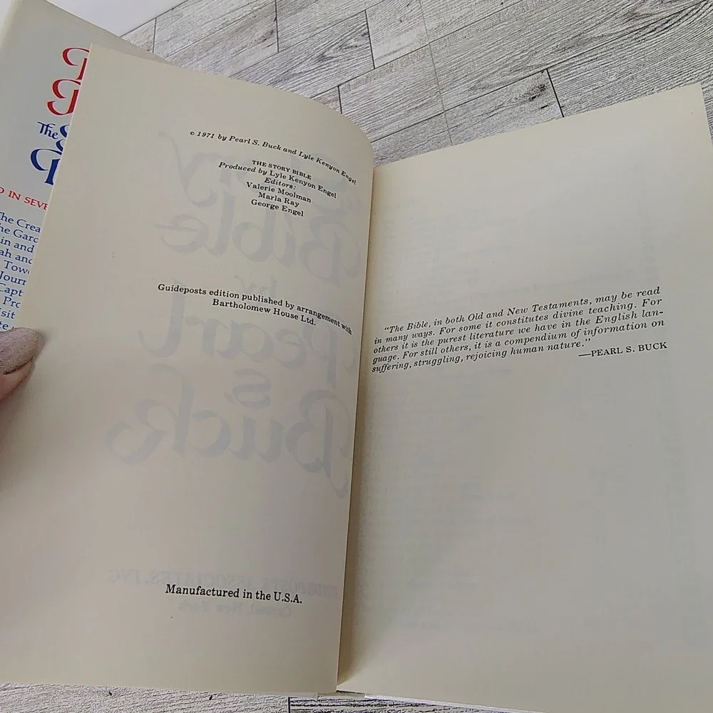 The Story Bible Pearl Buck 1971 Guideposts Selection Vtg Hardcover HCDJ Religion